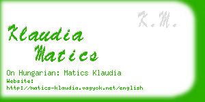 klaudia matics business card